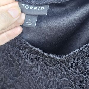 Torrid Black Floral Lace Top